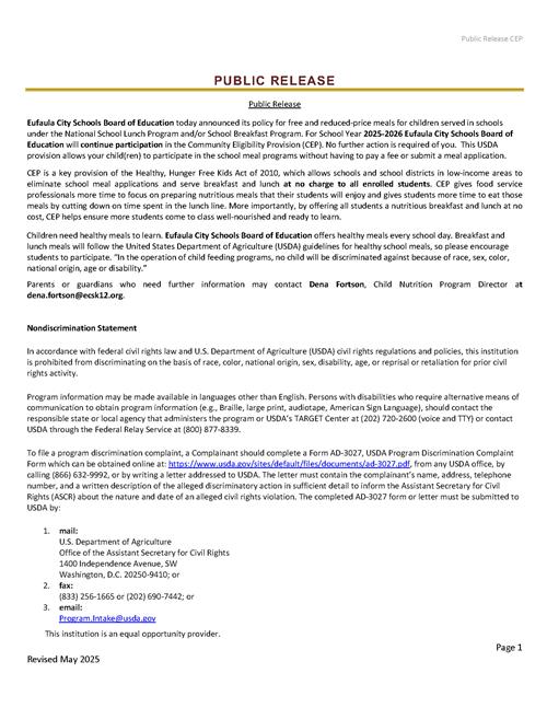 Public Release - CEP